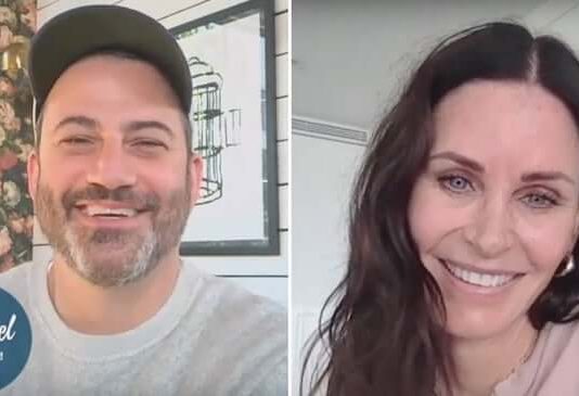 Courteney Cox com Jimmy Kimmel