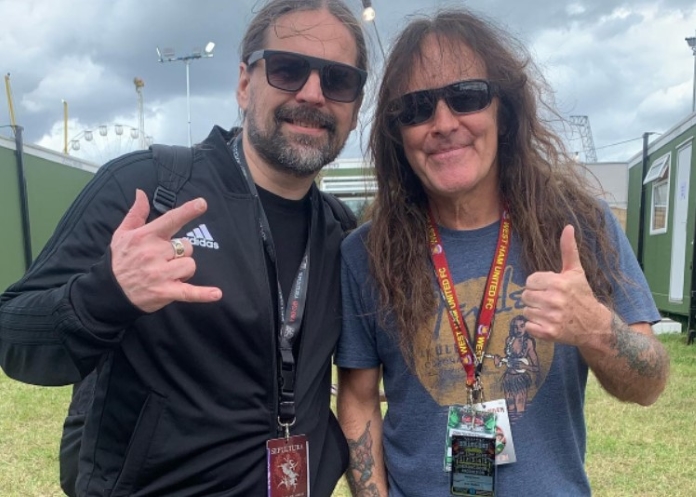 Andreas Kisser e Steve Harris, do Iron Maiden