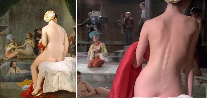 Paixão, de Jean-Luc Godard (1982) / A pequena banhista, de Jean-Auguste-Dominique Ingres (1828)