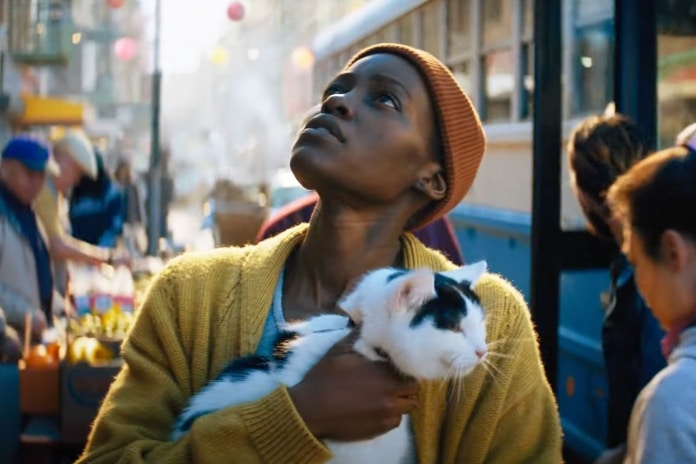 Lupita Nyong'o com o gato Schnitzel em trailer de "Um Lugar Silencioso: Dia Um"