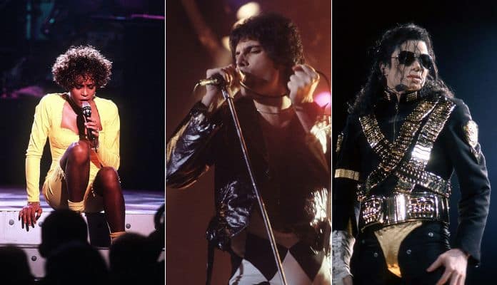 Whitney Houston, Freddie Mercury e Michael Jackson estão entre melhores vocalistas de todos os tempos
