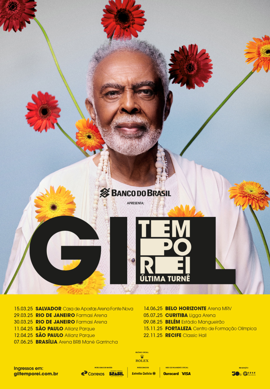 TEMPO REI: Cartaz da turnê de despedida de Gilberto Gil