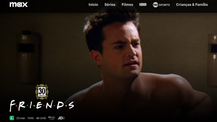 Vitrine HBO Max - Friends, Matthew Perry