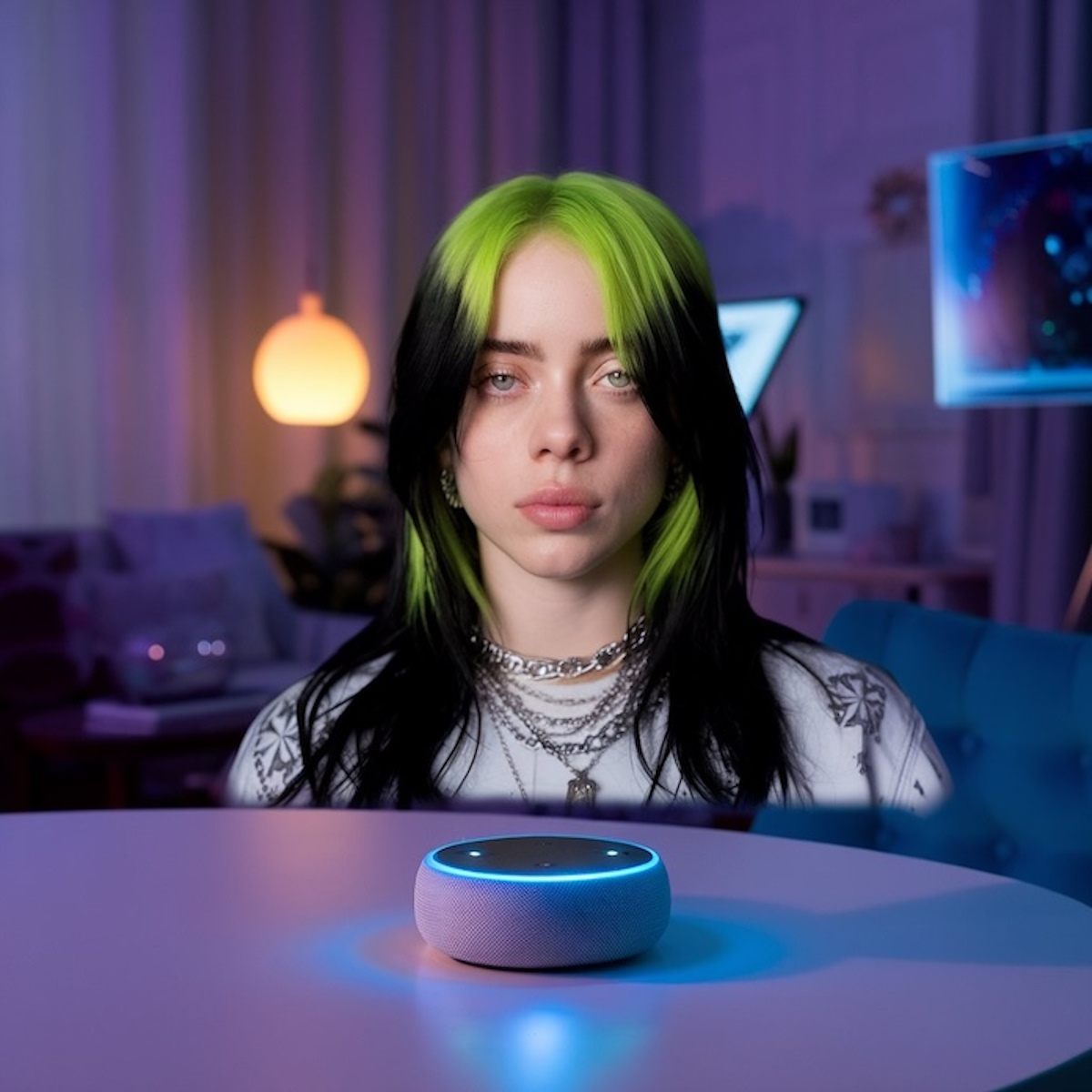 Billie Eilish e Alexa em casa